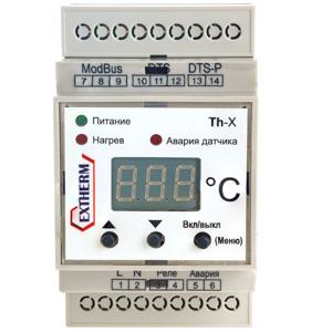 Термостат универсальный одноканальный для управления системами электрообогрева с передачей данных через интерфейс RS-485 по протоколу MOD_BUS/RTU EXTHERM Th-X