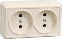 Розетка 2-м ОП Октава 10А IP20 без заземл. крем. GENERICA ERO20-K33-10-DC