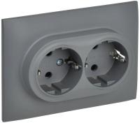 Розетка 2-м SKANDY 16А с заземл. защ. шторки в сборе SK-R07Gr сер. IEK SK-R24-16-K03-F