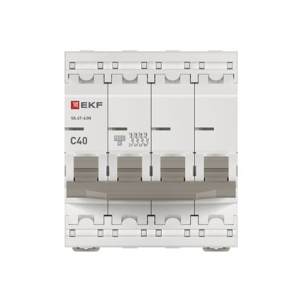Выключатель автоматический 4п C 40А 4.5кА ВА 47-63N PROxima EKF M634440C
