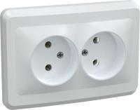 Розетка 2-м СП Вега РС12-2-ВБ без заземл. контакта без защ. штор 10А бел. GENERICA ERV20-K01-10-DM