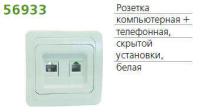 Розетка компьютерная + телефонная 2-м СП Classic POWERMAN 1151436