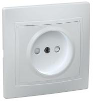 Розетка 1-м СП Кварта РСш10-2-КБ 10А IP20 без заземл. защ. шторки бел. GENERICA ERK10-K01-10-DM