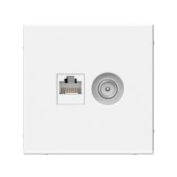 Розетка компьютерная + телевизионная 2-м СП ArtGallery RJ45 кат.5E + TV механизм бел. SE GAL000189