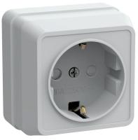 Розетка 1-м ОП Октава РСш20-3-ОБ 16А IP20 с заземл. защ. шторки бел. GENERICA ERO14-K01-16-DC