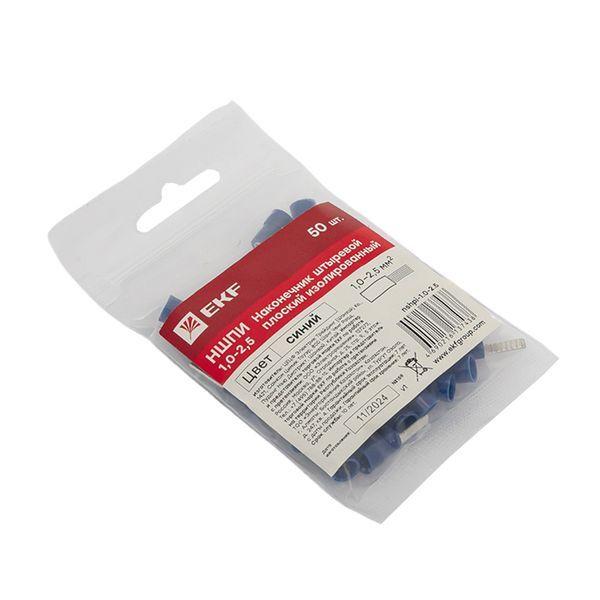 Наконечник штыревой плоский изолированный НШПИ 1.0-2.5 (уп.50шт) EKF nshpi-1.0-2.5