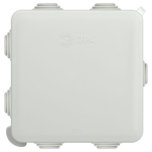 Коробка распаячная ОП 80х80х50мм IP55 с гермовводами 7 входов прямой монтаж сер. KOR-80-80-50-7gv-MP Эра Б0069877