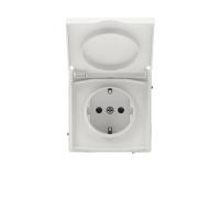 Розетка силовая KANT IP44 2P+E защ. шторки с крышкой бел. песок DKC 7010013