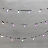 Гирлянда светодиодная "Шарики" 5м d25мм 25LED RGB ПВХ темн. зел. Neon-Night 303-550