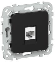 Розетка компьютерная СП FLITE РК6-1-0-ФлЧ RJ45 кат.6 UTP механизм черн. IEK FI-K12-2-K02