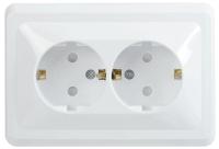 Розетка 2-м СП Вега РСш12-3-ВБ с заземл. контактом и защ. штор 16А бел. GENERICA ERV24-K01-16-DM