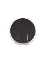 Выключатель 2-кл. СП OSEN 10А IP20 с подсветкой механизм черн. бархат LEZARD 743-4288-112