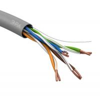 Кабель витая пара U/UTP кат.5E 4х2х24AWG solid CU PVC сер. (м) Эра Б0044429