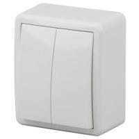 Выключатель 2-кл. ОП Эра Эксперт 10А IP20 11-1205-01 250В 10AX с подсветкой бел. Эра Б0020666