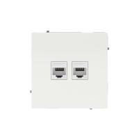 Розетка компьютерная 2-м KANT RJ45 кат.5E без шторки бел. магнолия DKC 7000664