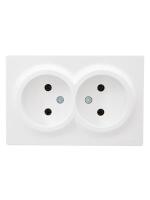Розетка 2-м ОП LETO без заземл. закрытый корпус ПБТ бел. LEZARD 752-0200-128B