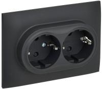 Розетка 2-м SKANDY 16А с заземл. защ. шторки в сборе SK-R07G графит IEK SK-R24-16-K53-F