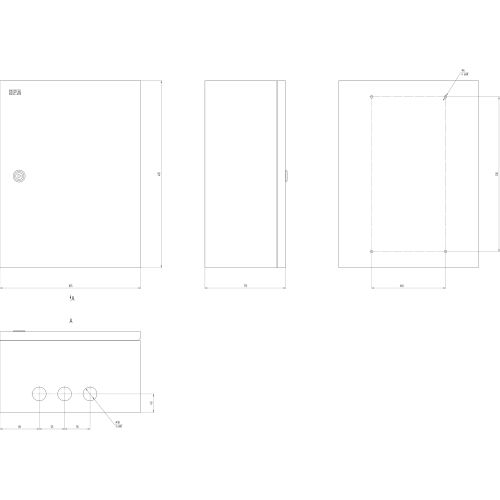 Корпус ЩМП-04 400х300х175 IP31 NO_SIMPLE_SHMP-04_IP31 метал. SIMPLE Эра Б0041655
