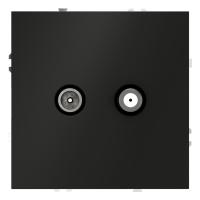 Розетка телевизионная оконечная TV + SAT 2-м СП S70 механизм черн. матов. Voltum VLS060408