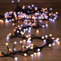 Гирлянда светодиодная "Мишура LED" 3м 288LED бел./тепл. бел. 18Вт 220-240В IP20 провод ПВХ темн. зел. Neon-Night 303-608