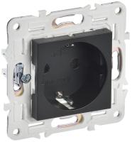 Розетка SKANDY 16А с заземл. защ. шторки SK-R04Bl черн. IEK SK-R14-16-K02