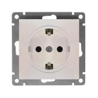 Розетка 1-м СП Афина 16А IP20 с заземл. механизм жемчуж. Universal A0028-OBr