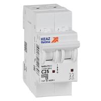 Выключатель автоматический модульный 2п C 25А 4.5кА OptiDin BM63-2C25-4.5-УХЛ3 КЭАЗ 326805