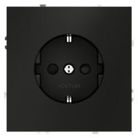 Розетка 1-м СП S70 16А с заземл. защ. шторки механизм черн. матов. Voltum VLS040208