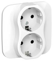 Розетка 2-м СП FLITE РС12-1-А-ФлБ 16А с заземл. без защ. шторок безвинтовое крепление в сборе механизм бел. IEK FI-R21A-16-1-K01