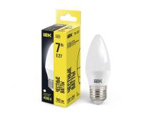 Лампа светодиодная 7Вт C35 свеча 4000К нейтр. бел. E27 230В IEK LLE-C35-7-230-40-E27