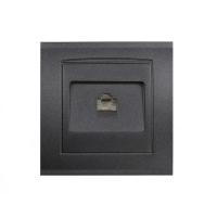 Розетка компьютерная 1-м СП Бриллиант в сборе графит Universal 7947601-Gr