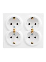 Розетка 4-м ОП LETO с заземл. закрытый корпус ПБТ бел. LEZARD 752-0200-127BDP