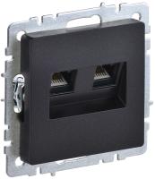 Розетка компьютерная двойн. СП RJ45 кат.6 BRITE РК11-2-БрЧ механизм черн. IEK BR-K20-2-K02
