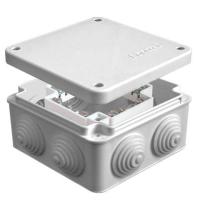 Коробка распределительная ОП 105х105х56мм IP54 с клемм. 7 выходов 4 гермоввода 16А 24 контакта крышка на винтах сер. Epplast 110058