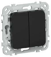 Выключатель 2-кл. СП FLITE ВС12-1-0-ФлЧ 10А механизм черн. IEK FI-V20-0-10-1-K02