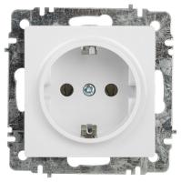 Розетка 1-м СП Accent 6-202-01 16А IP20 250В 2P+E Schuko AL/CU бел. Intro Б0063678