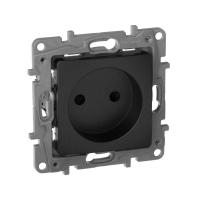 Розетка 1-м СП Etika 16А IP31 250В 2P без заземл. защ. шторки немецк. стандарт винтов. клеммы механизм антрацит IEK 672634
