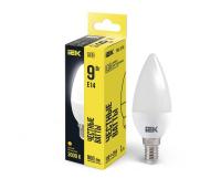 Лампа светодиодная C35 9Вт свеча 3000К E14 230В IEK LLE-C35-9-230-30-E14