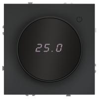 Терморегулятор электронный S70 с индикацией и датчиком для теплого пола механизм графит Voltum VLS070107