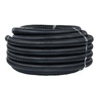 Труба гофрированная d40мм с протяжкой безгалоген. трудногорючая (FRHF) черн. (уп.25м) Plast EKF FRHF-40