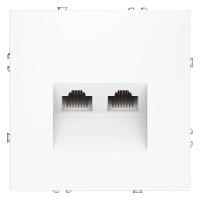 Розетка компьютерная 2-м СП S70 RJ45 + RJ45 кат.6 механизм бел. матов. Voltum VLS060202