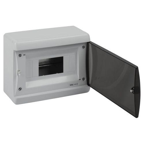 Корпус навесной ЩРН-П-8 ЭРА COMFORT IP41 прозр. крышка пластик. бел. ЭРА Б0067224