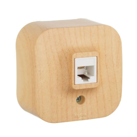 Розетка телефонная 1-м ОП Quteo RJ11 дерево IEK 782274