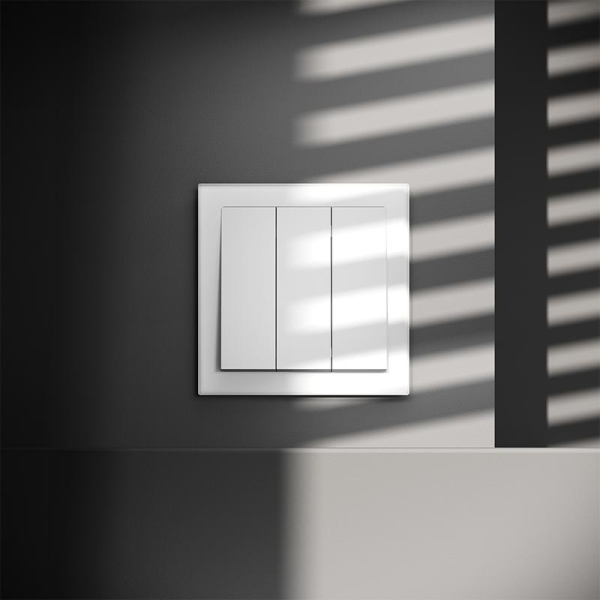 Выключатель 3-кл. СП S70 10А механизм бел. матов. Voltum VLS030102