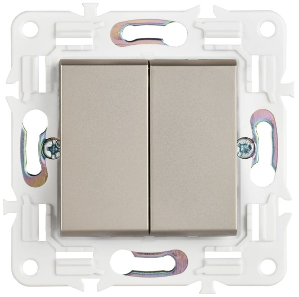Выключатель 2-кл. SKANDY 10А SK-V04Sh шампань IEK SK-V20-0-10-K37