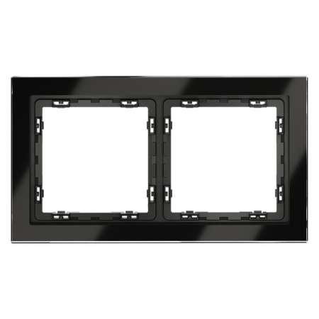 Рамка 2-м S70 стеклян. черн. Voltum VLS110208