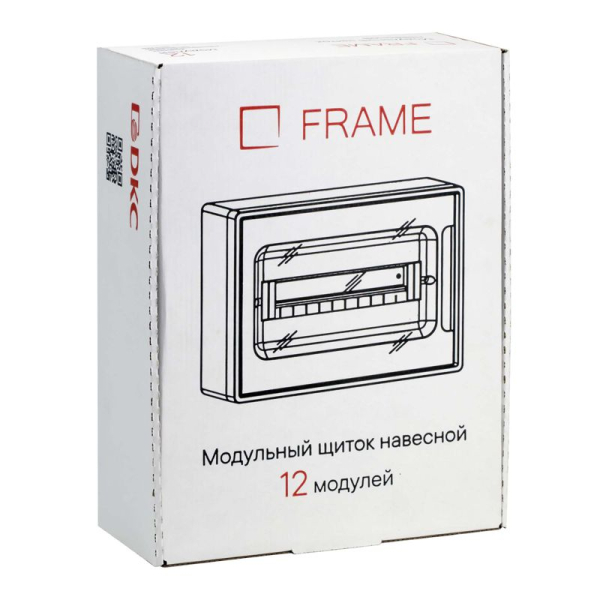 Щиток настенный Фрейм (FRAME) ЩРн-п-12 12мод. с тонированной дверцей с 2 шин PEN на 8+6 отверст. бел. DKC F12W1WD