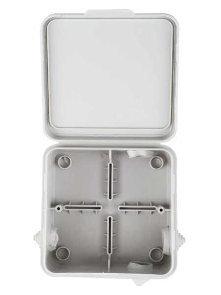 Коробка распаячная ОП 100х100х50 IP54 КМ41256 откид. крышка 8 вводов (7035) IEK UKO31-100-100-050-K03-54