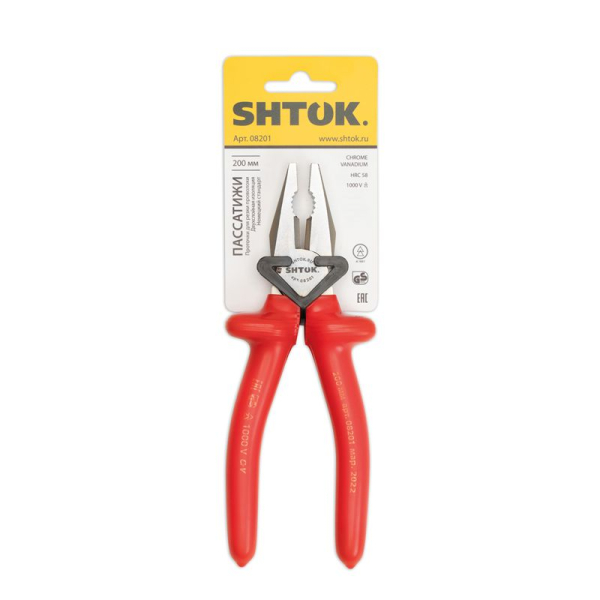 Пассатижи диэлектрические 1000В 200мм (08201) SHTOK 376287