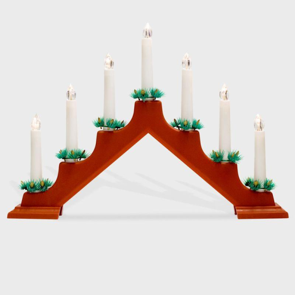 Горка новогодняя 7 свечек (7LED) тепл. бел. 0.5Вт 220-240В IP20 красн. Neon-Night 501-082